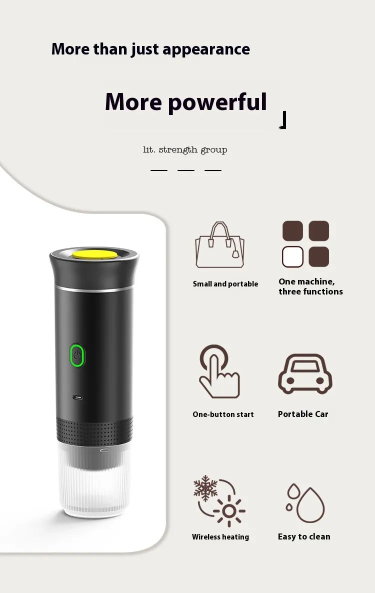 Portable Capsule Coffee Maker - USB Rechargeable